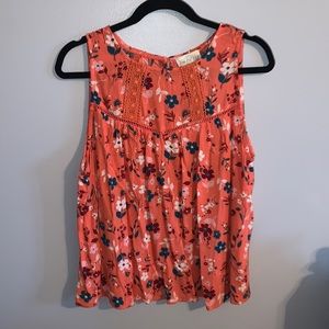 Floral pink tank top